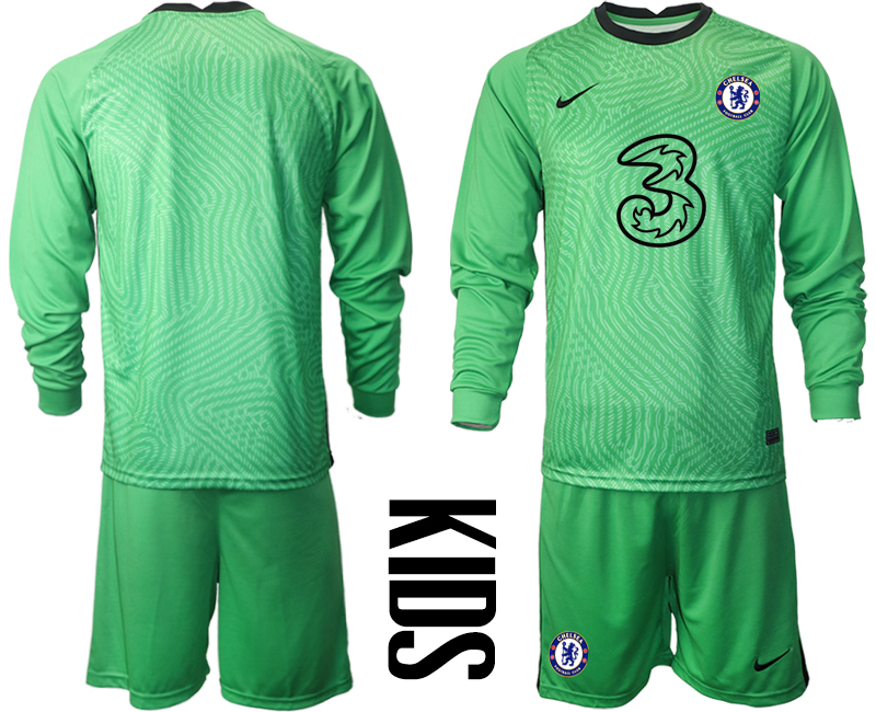 2021 Chelsea green goalkeeper long sleeve Youth soccer jerseys->youth soccer jersey->Youth Jersey